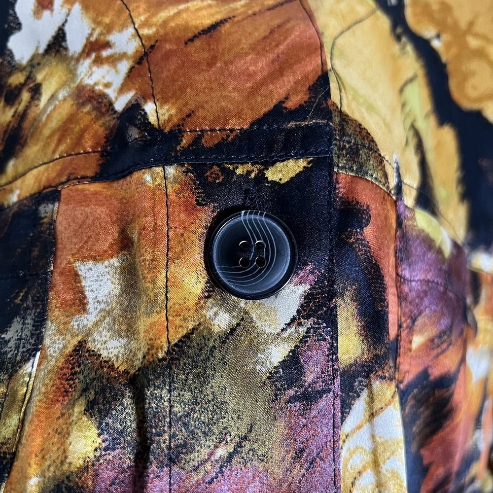 Pendleton 100% Silk Abstract Floral Top Jacket Medium Lightweight Designer NWT - Picture 5 of 9